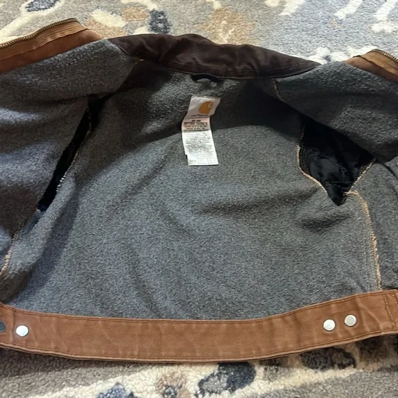 VINTAGE Carhartt Detroit Collared Fleece Line Jacket Youth small 6/7 - Picture 4 of 5